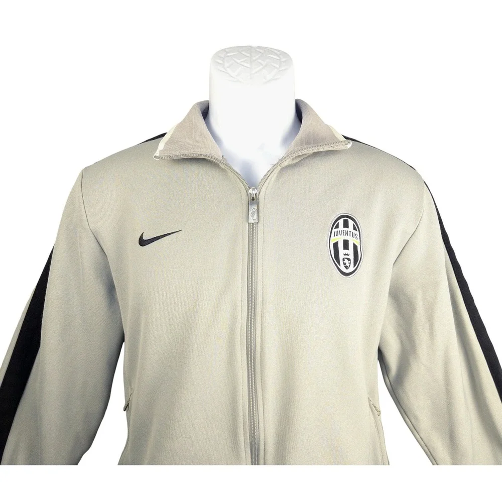 Nike Juventus FC Track Jacket Mens Large Grey Black Full Zip Soccer 436937-080‎